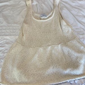 Peplum sweater tank top